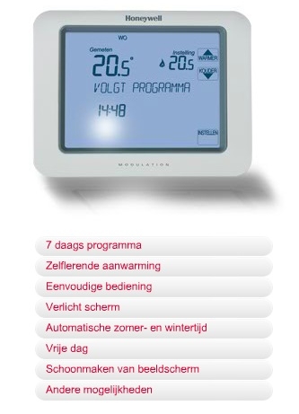 kloon Menstruatie Haast je Honeywell Chronotherm Touch modulerende klokthermostaat met Touchscreen -  www.cvketeldirectgeplaatst.nl